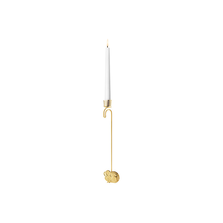 Georg Jensen Julepynt 2023 Lysestake Mus 18kt Gullbelagt