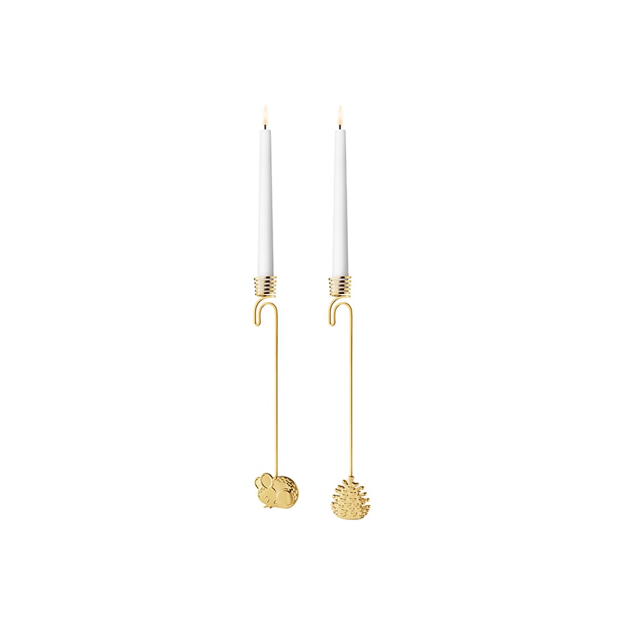 Georg Jensen Julepynt 2023 Lysestake Sett 2stk Gullbelagt