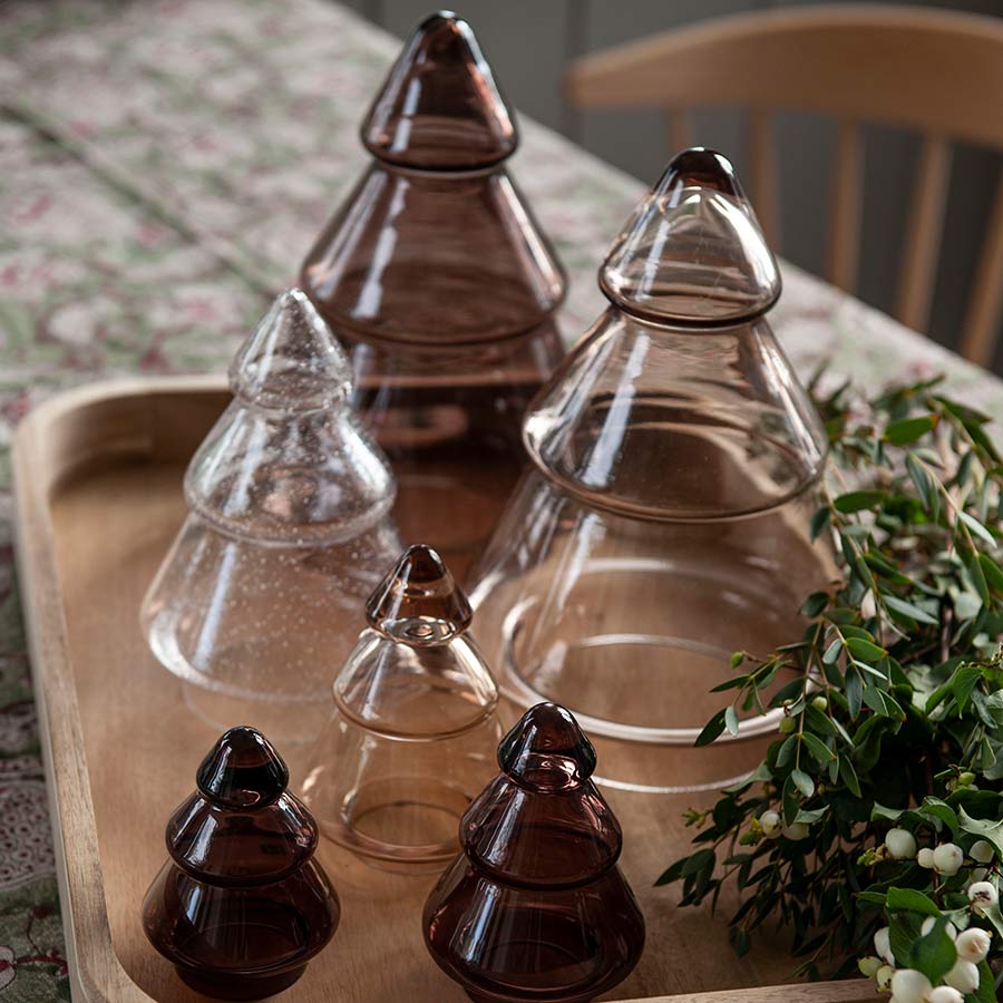 Hadeland Glassverk Gran Juletre Mørk Kakao 18cm