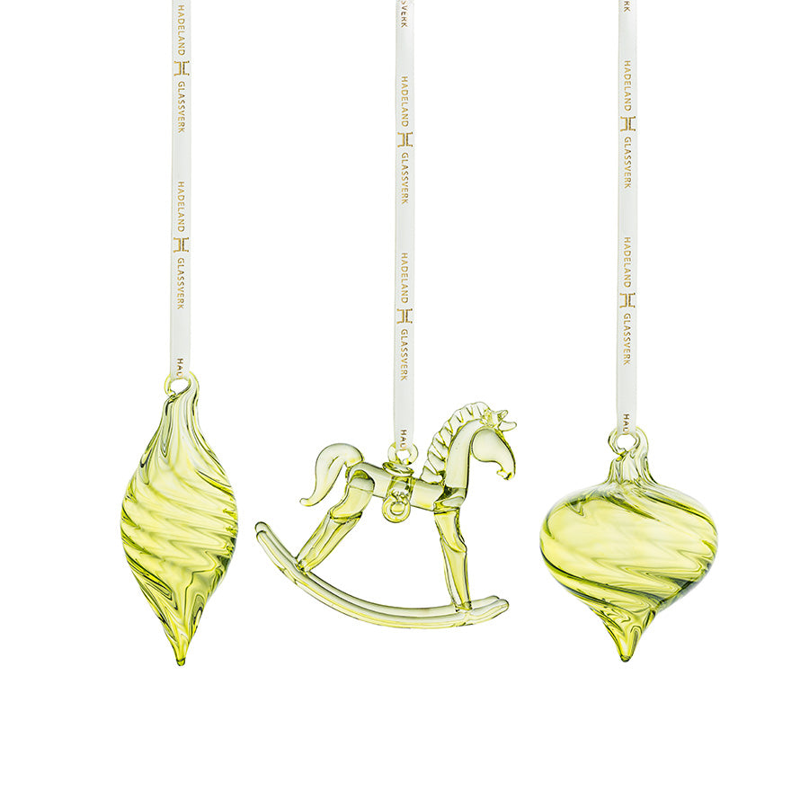 Hadeland Glassverk Julepynt Glass Nostalgi Grønn 3pk