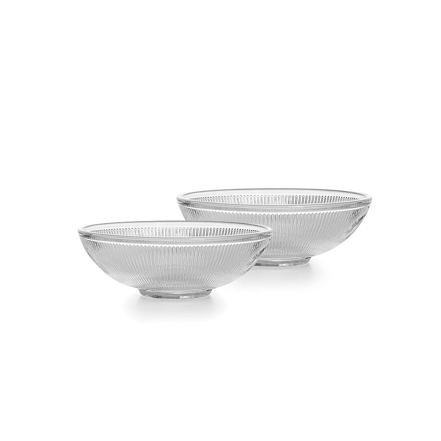 Siri skåler 2pk fra Hadeland Glassverk, rillede klare skåler, perfekt for småservering, 12,7 cm
