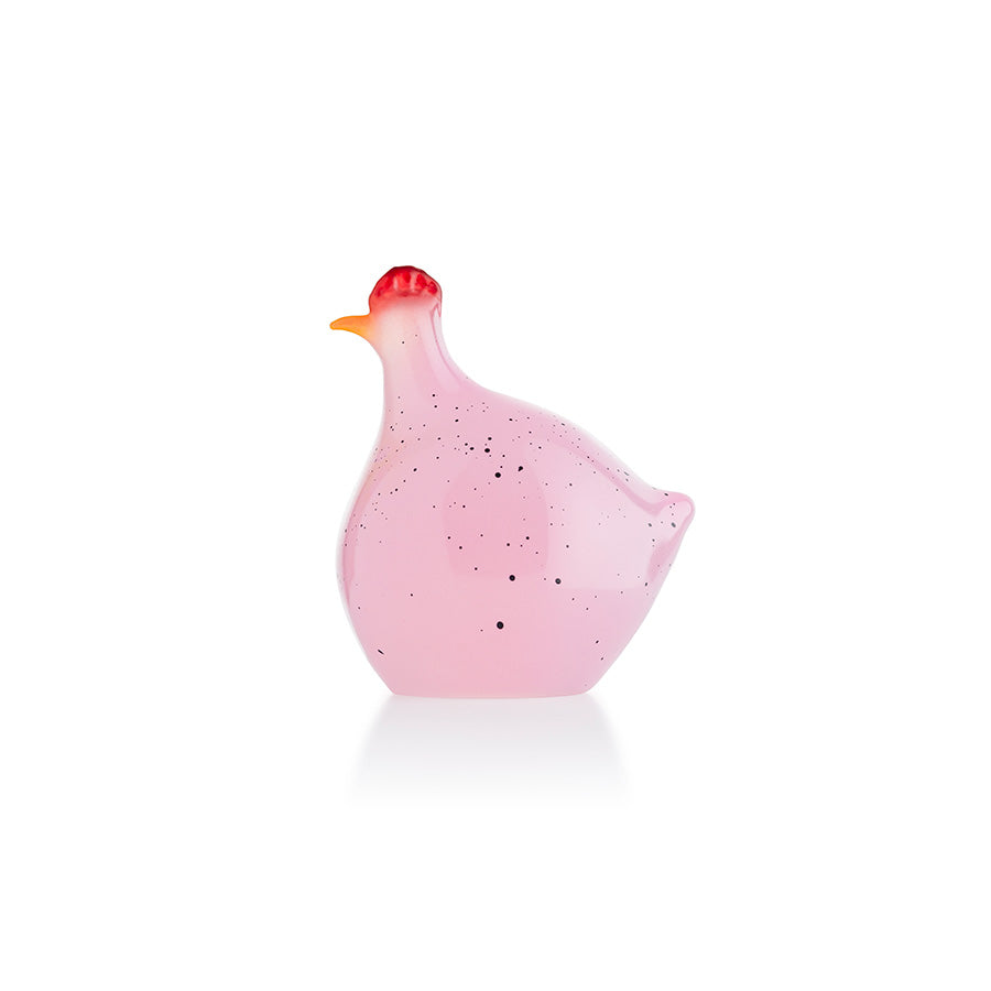 Høne i rosa – Unik påskepynt fra Hadeland Glassverk