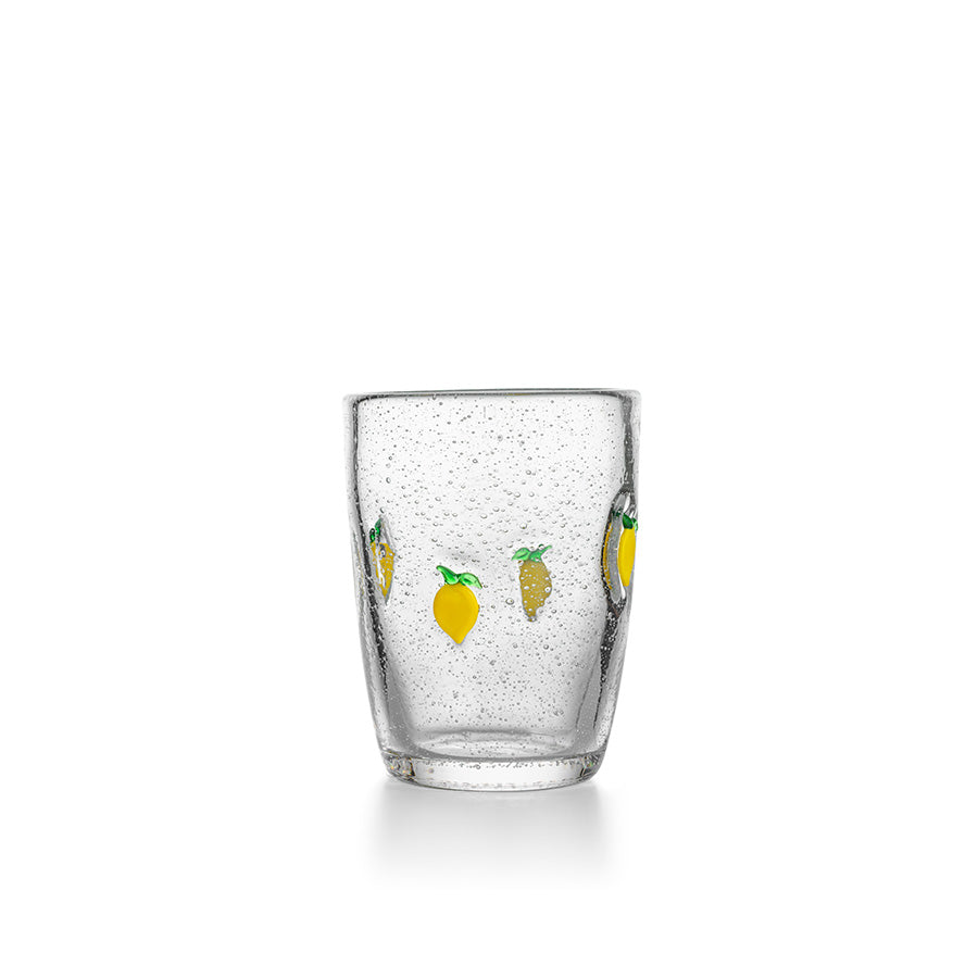 Hadeland Glassverk drikkeglass med friskt sitronmotiv og bobler, en del av den stilige samlingen.