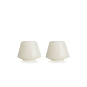Hadeland Glassverk Dugg telysholdere i off-white munnblåst glass, 2-pakning