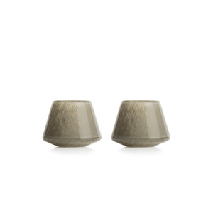 Hadeland Glassverk Dugg telysholder i khaki, 6 cm, 2-pakning i munnblåst glass