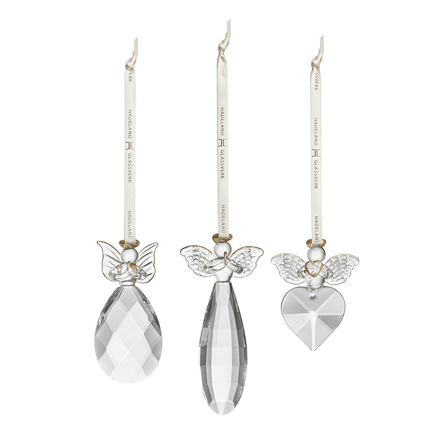 Julepynt Glassengel Diamant 3pk