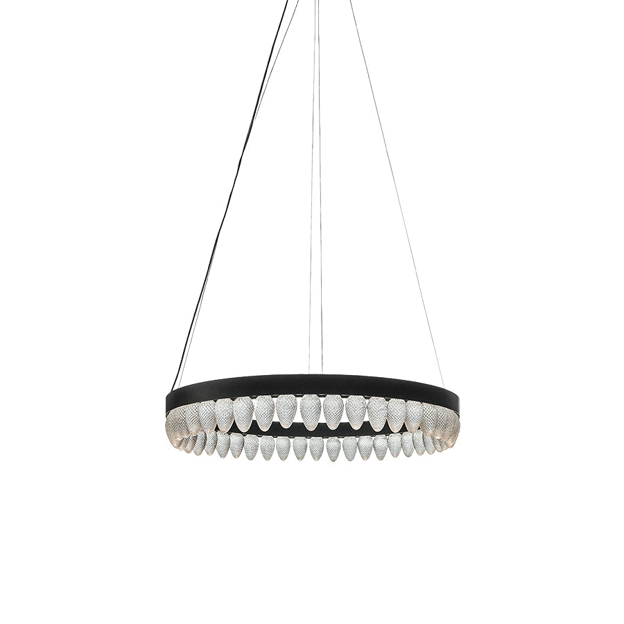 Hadeland Glassverk Krystallkongle Rund Taklampe 44 Kongler 80 cm