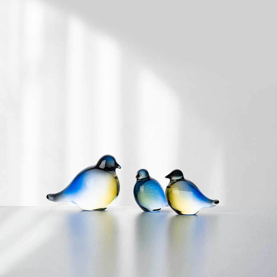 Hadeland Glassverk Blåmeis Glassfigur 6,5cm 2pk