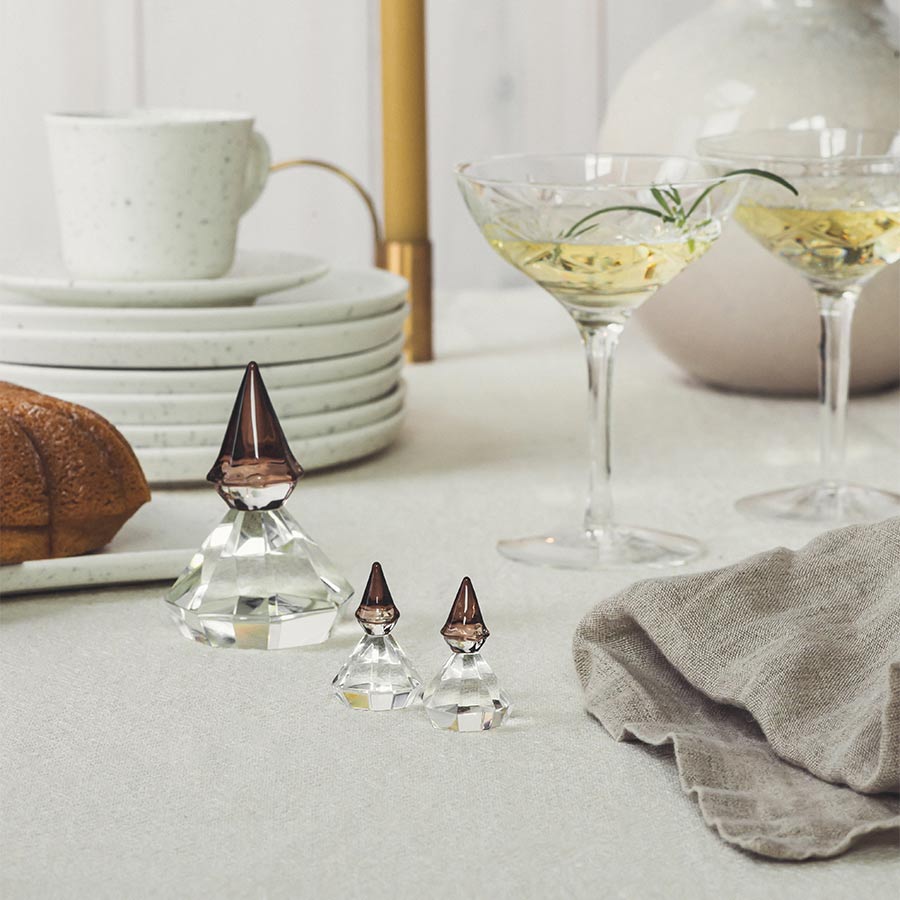 Hadeland Glassverk Diamantnisse 4,5cm 2pk Mørk Kakao