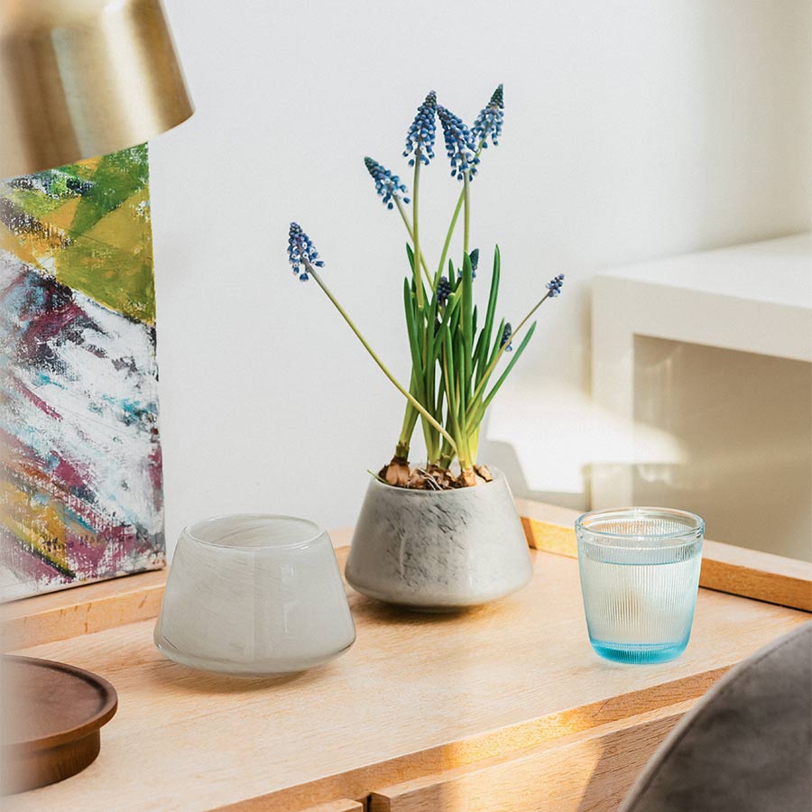 Hadeland Glassverk Dugg Lyslykt 8,5cm Grå