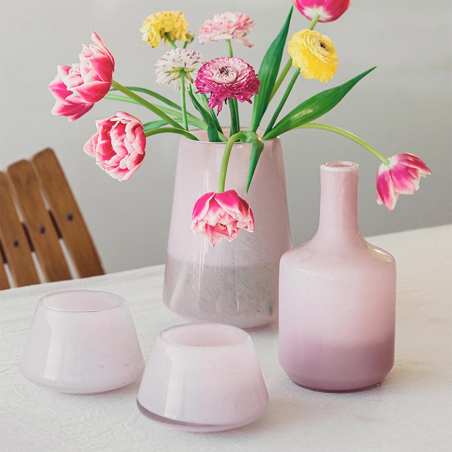 Hadeland Glassverk Dugg Lyslykt 8,5cm Rosa