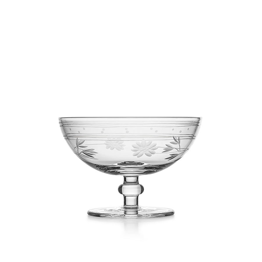 Hadeland Glassverk Elizabeth Dessertskål m/Stett Blomsterslip 25cl Klar