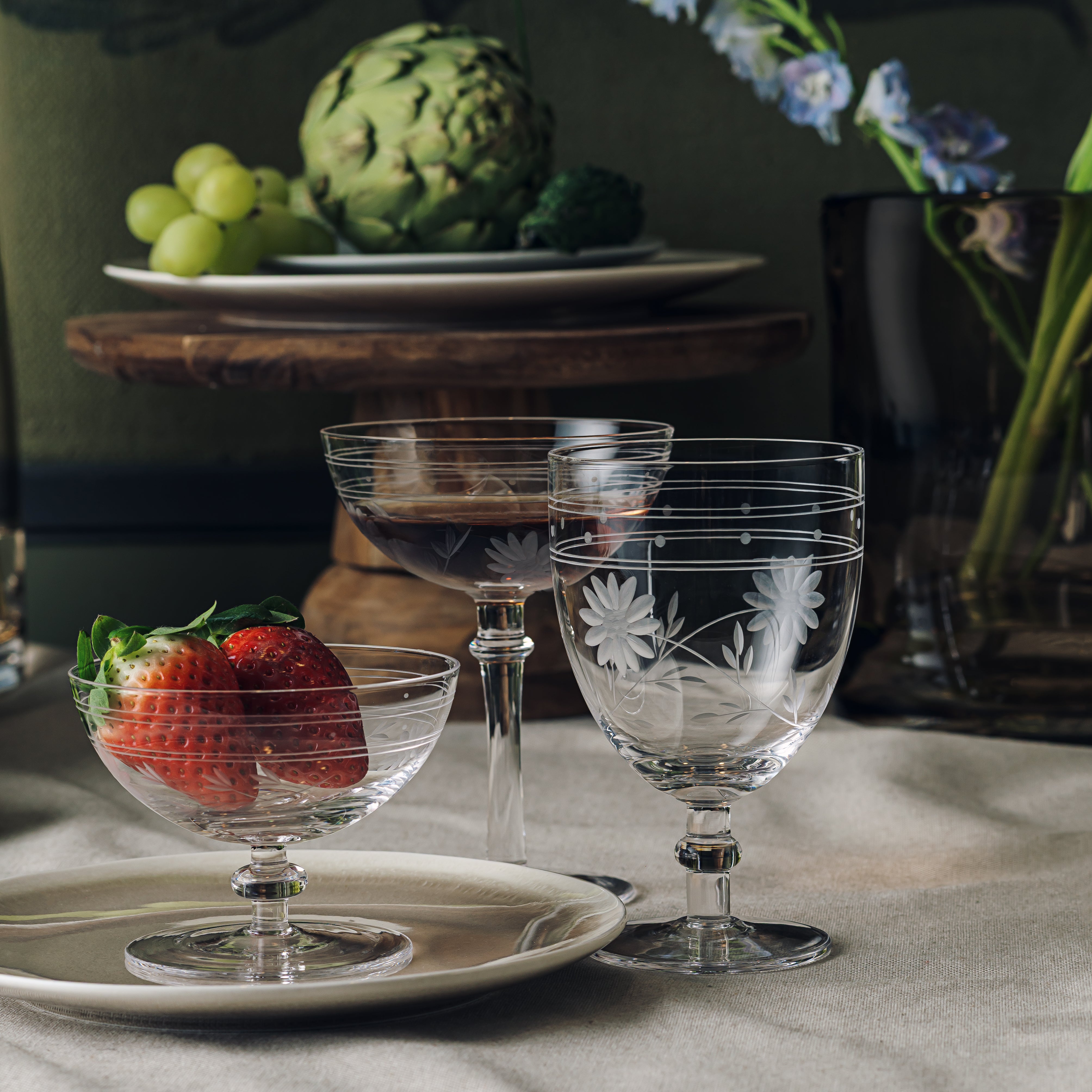 Hadeland Glassverk Elizabeth Glass m/Stett Blomsterslip 35cl Klar