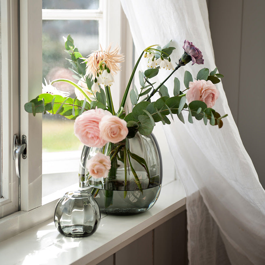 Hadeland Glassverk Ella Lyslykt Røkgrå 9cm 2pk