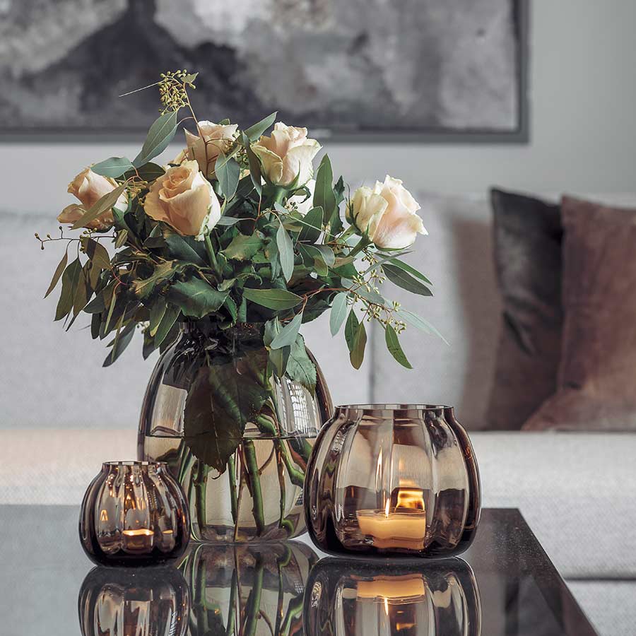 Hadeland Glassverk Ella Vase 220mm Kakao