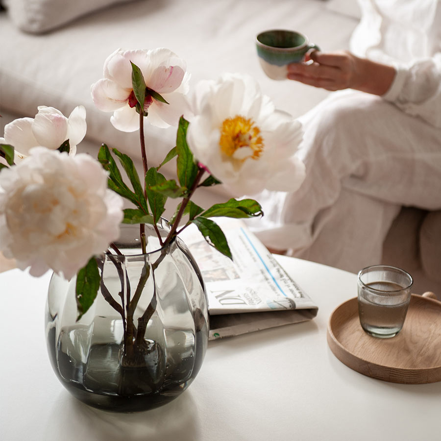 Hadeland Glassverk Ella Vase 22cm Røkgrå