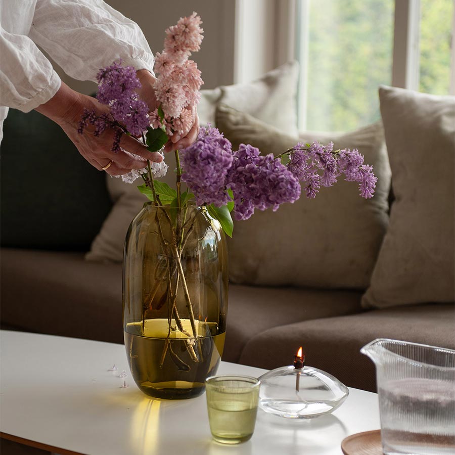 Hadeland Glassverk Ella Vase 29cm Oliven