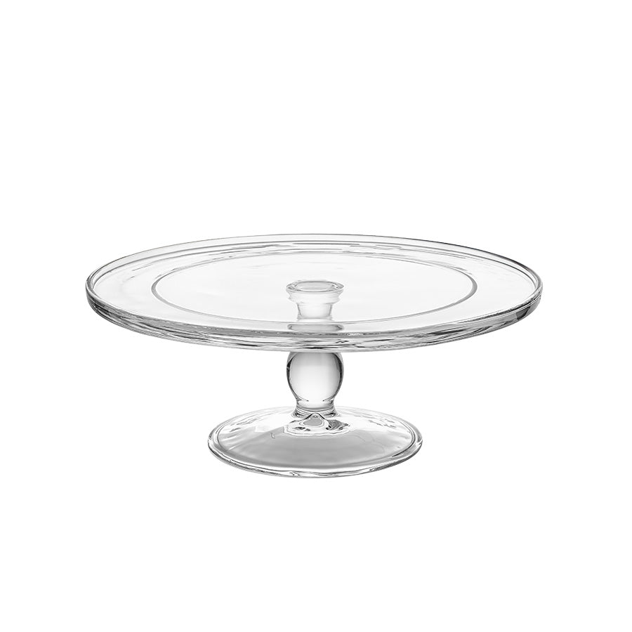 Hadeland Glassverk Fryd kakefat på stett i klart glass, sett ovenfra