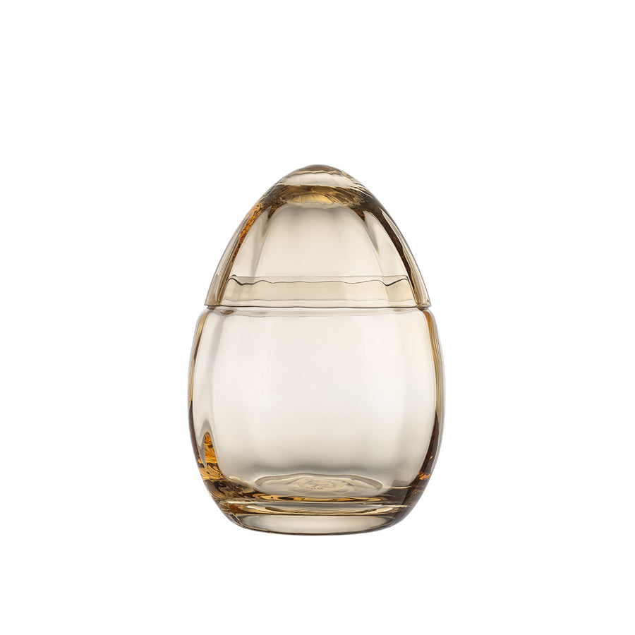 Hadeland Glassverk Glassegg m/Lokk Gul 15cm