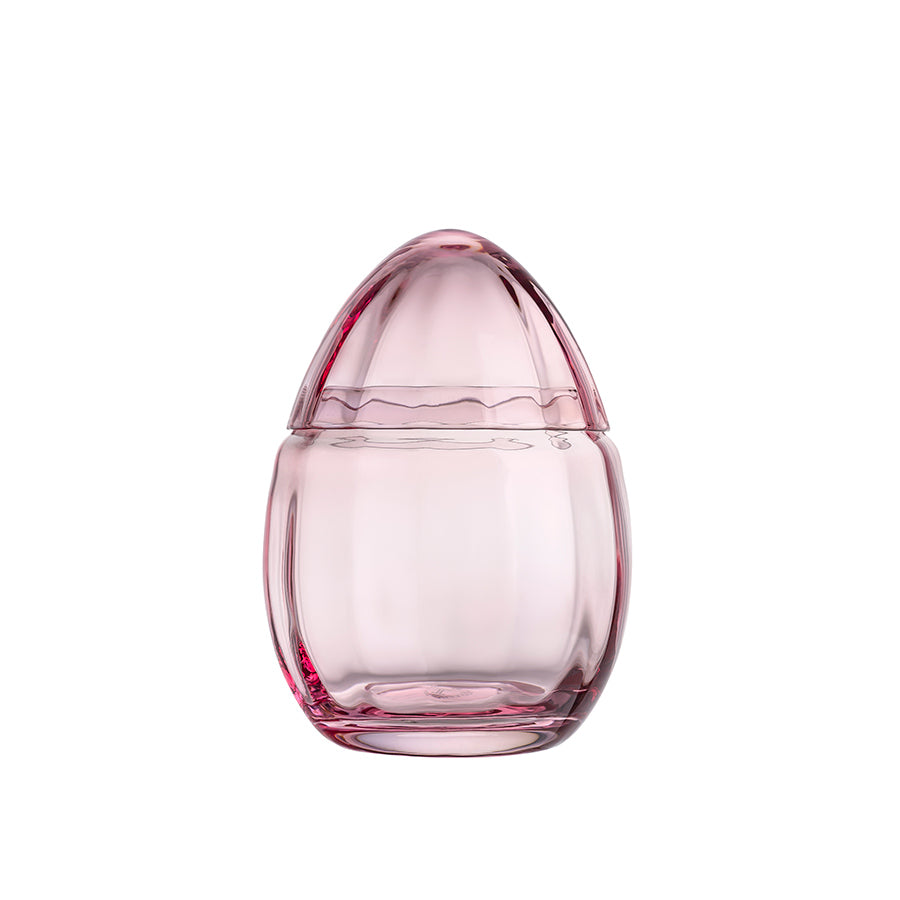Hadeland Glassverk Glassegg m/Lokk Rosa 15cm