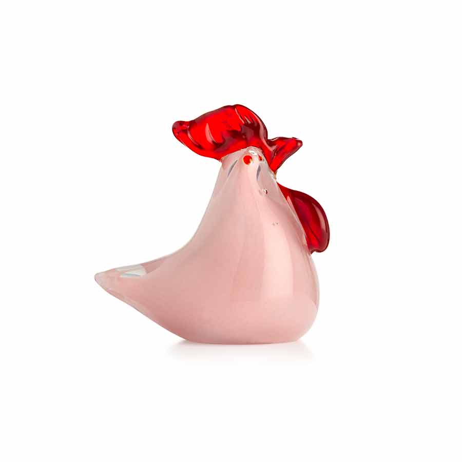 Hadeland Glassverk Påskepynt Glasshøne Rosa 8cm