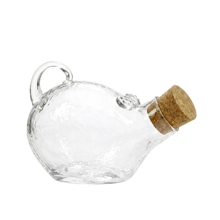 Hadeland Glassverk Godtegris krukke i klart glass med korkpropp og hank