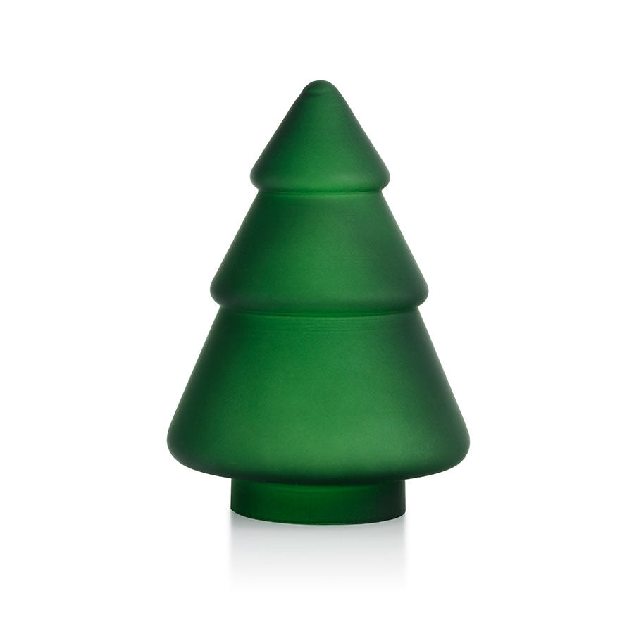Frostet grønt juletre i glass fra Hadeland Glassverk, 12,7 cm, perfekt som julepynt og dekorasjon.