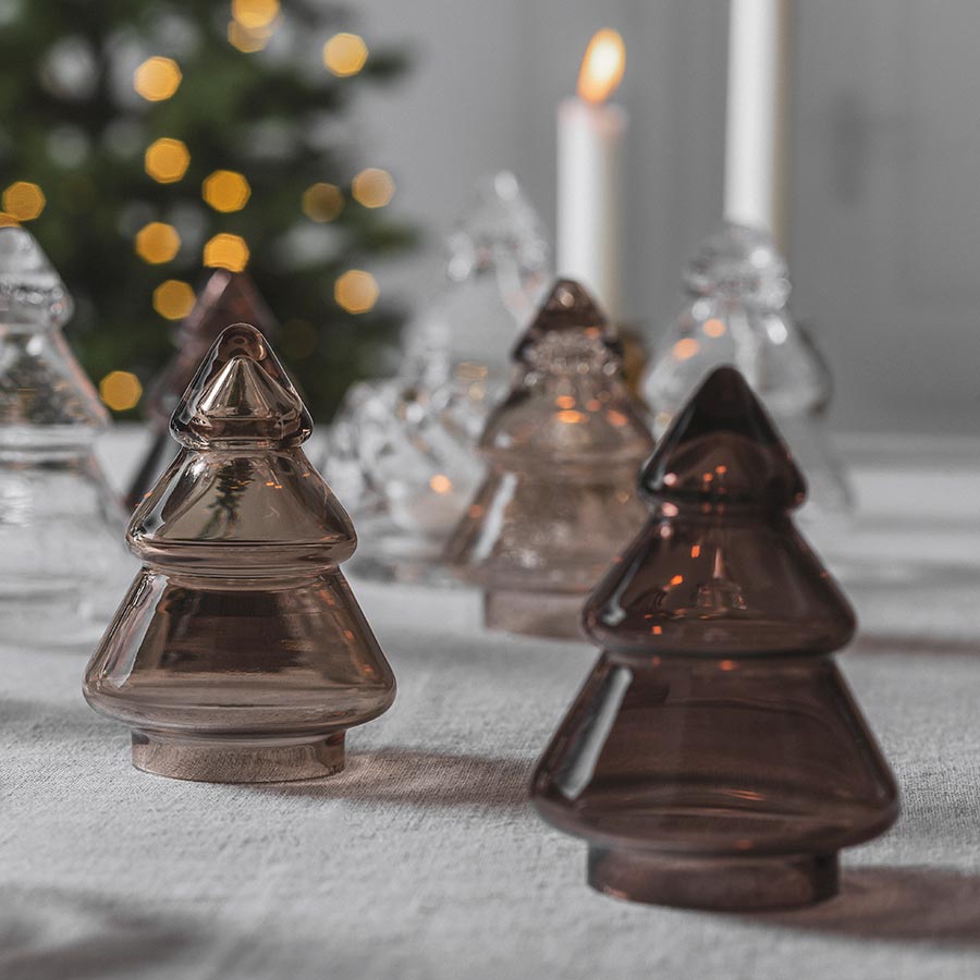 Hadeland Glassverk Gran Juletre Mørk Kakao 12,7 cm