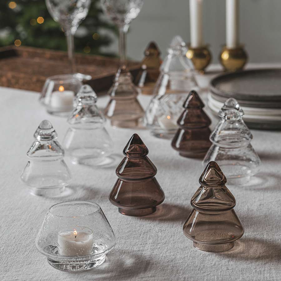 Hadeland Glassverk Gran Juletre Mørk Kakao 11,5cm