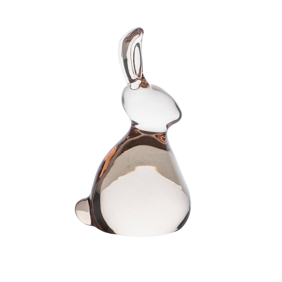 Elegant glass Hare figurine from Hadeland Glassverk, showcasing a smooth and polished design.