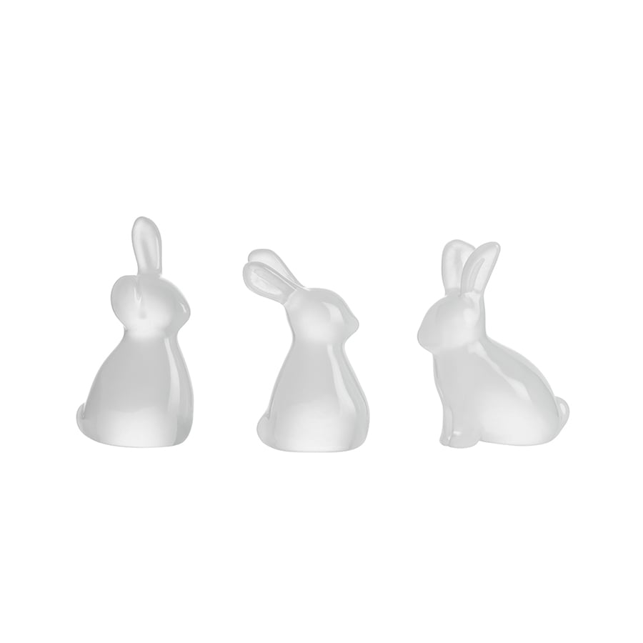 Hadeland Glassverk Harer 3pk 5cm Hvit