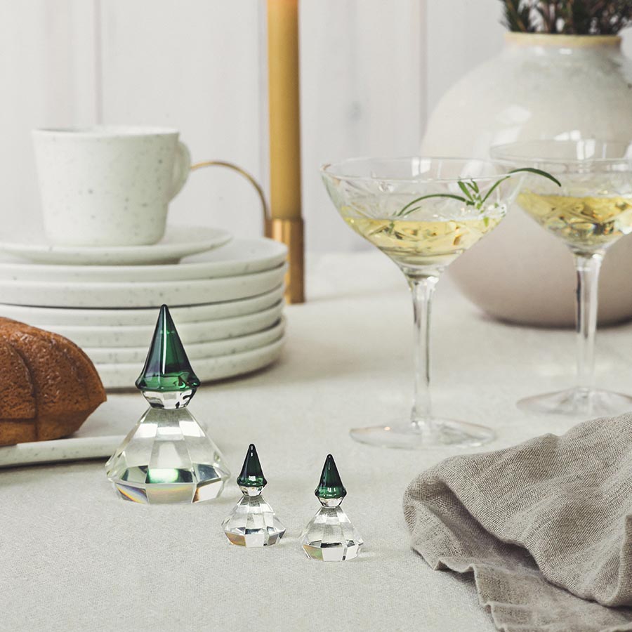 Hadeland Glassverk Diamantnisse 4,5cm 2pk Grønn