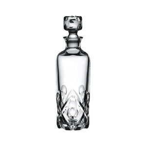 Hadeland Glassverk Montreal karaffel 75 cl i klart krystallglass med håndslipt dekor og klassisk korkpropp
