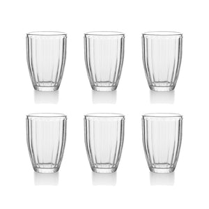 Sett med 6 Hadeland Glassverk Nordlys vannglass i klart glass
