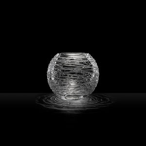 Hadeland Glassverk Sparkling lyslykt i krystallklart glass med intrikat glasstrådmønster