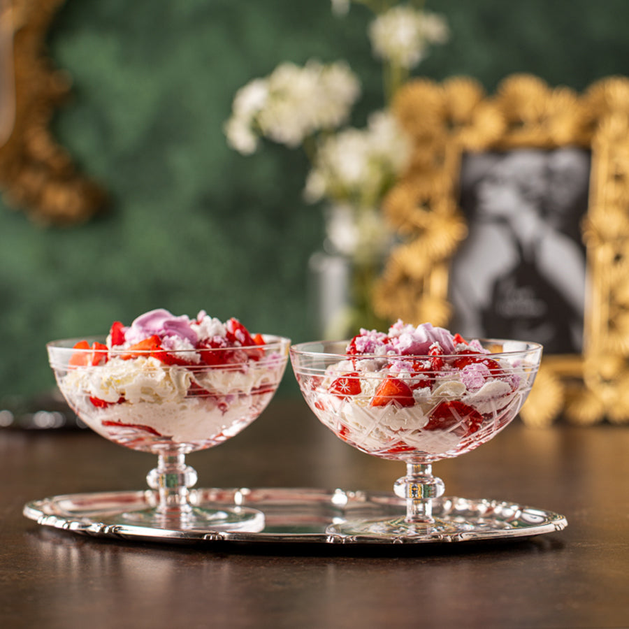 Hadeland Glassverk Victoria Dessertskål Stett Ruteslip 25cl Klar