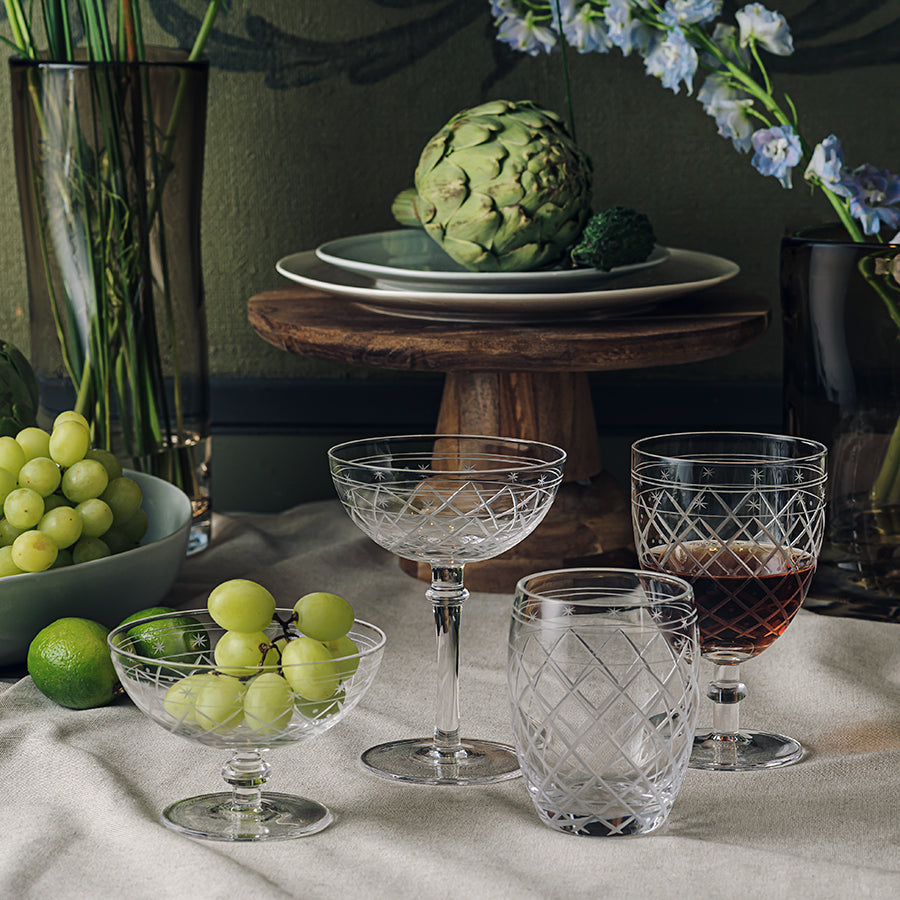 Hadeland Glassverk Victoria Vannglass Ruteslip 30cl Klar