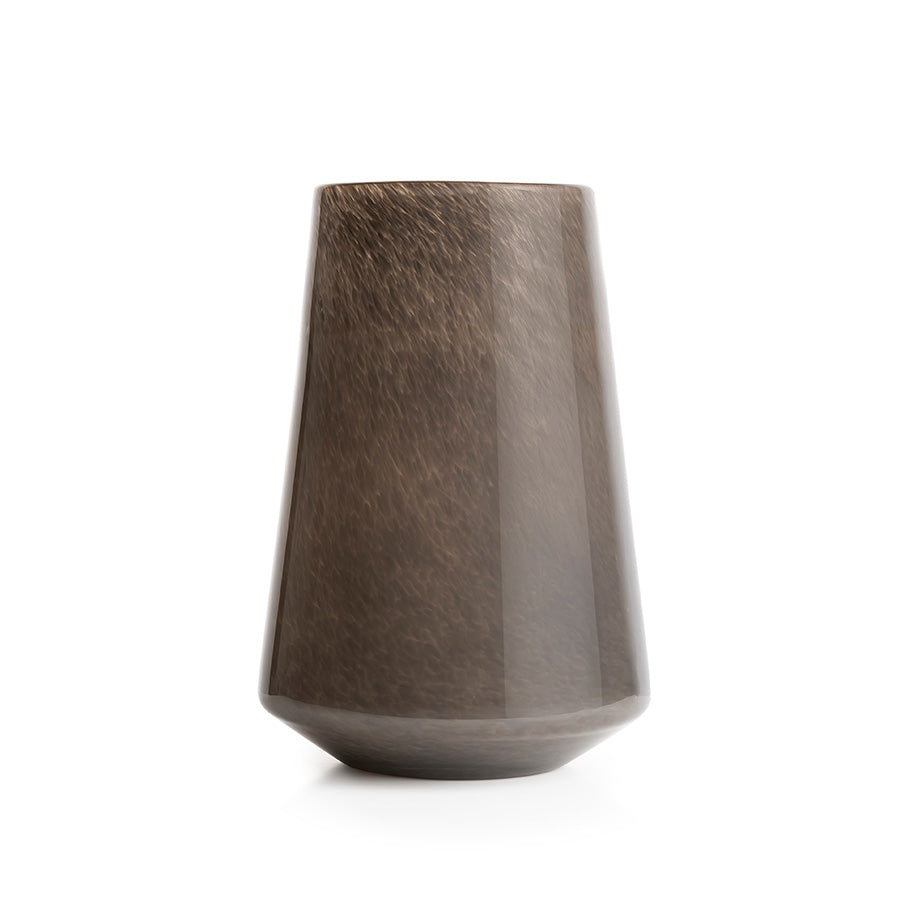 Hadeland Glassverk Dugg vase 20 cm i varm brun Vintage-farge med matt, frostet overflate