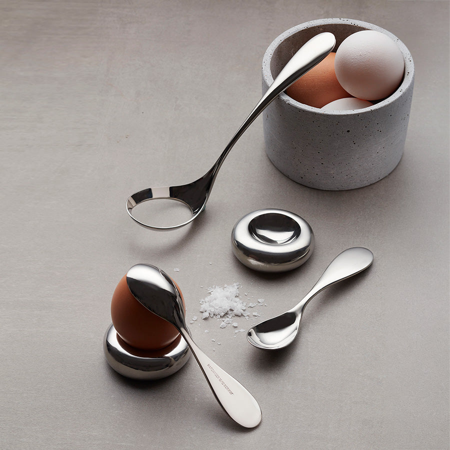 Hardanger Bestikk Hardangerserien Eggeglass 2pk – eggeglass i Hardangerserien i rustfritt stål, brukt sammen med skjeer på frokostbordet