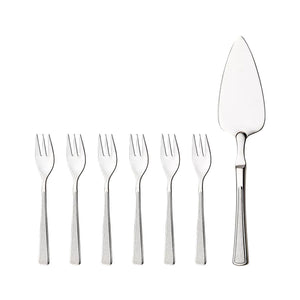 Hardanger Bestikk Ramona kakesett med 6 kakegafler og 1 kakespade i rustfritt stål, perfekt for servering av kaker.
