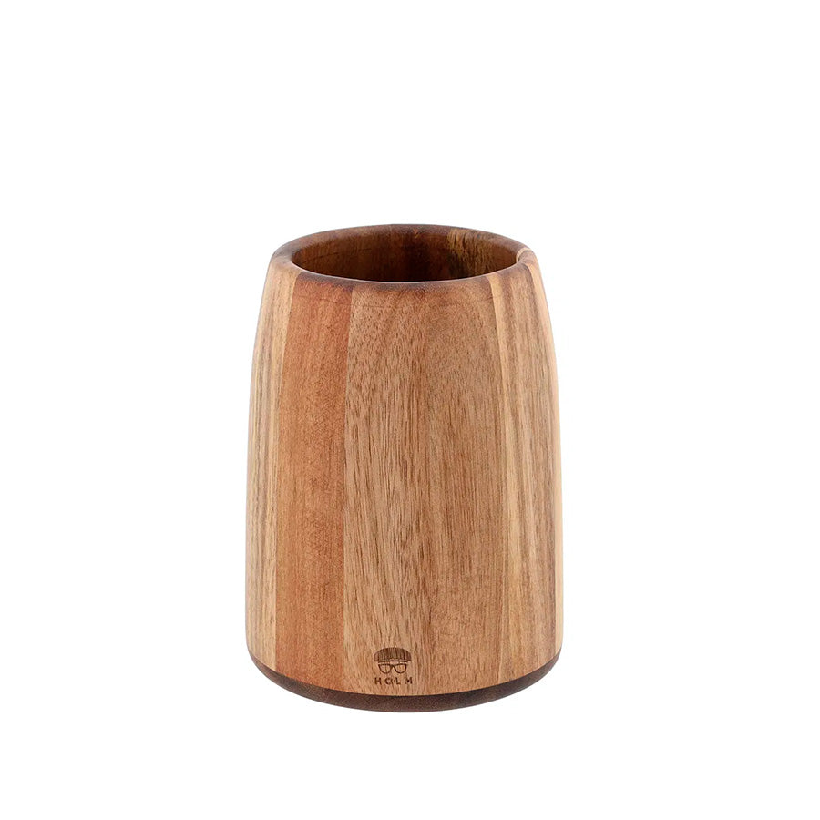 Holm Redskapsholder D13cm H17cm Akasietre i naturlig tredesign, perfekt til oppbevaring av kjøkkenredskaper.