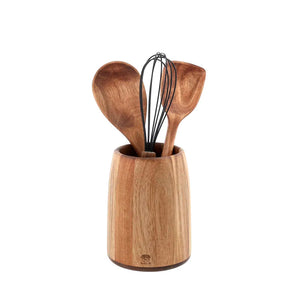 Holm Redskapsholder D13cm H17cm Akasietre med kjøkkenredskaper som visp og sleiver, ideell for oppbevaring.