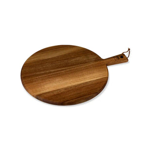 Flatt serveringsbrett i akasietre, 35,6 cm, ideelt for servering av pizza og andre delikatesser.