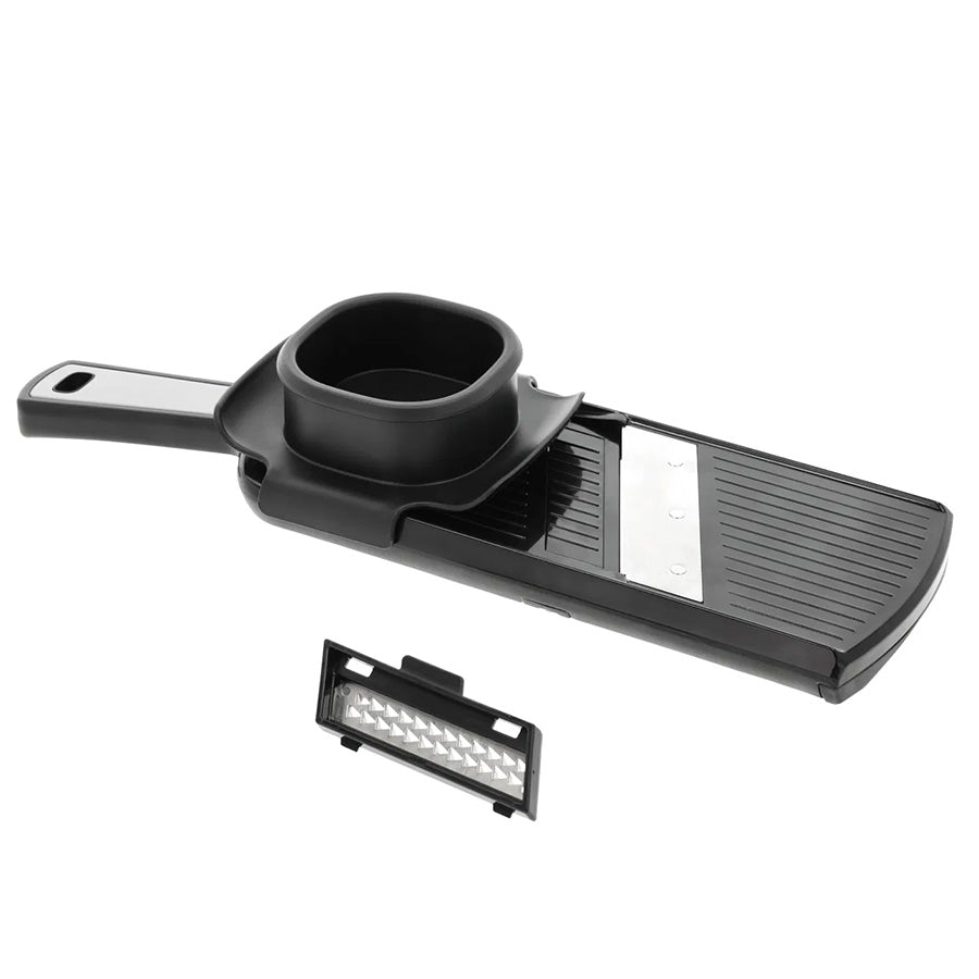 Holm mandolin med avtagbart blad og fingerbeskyttelse, perfekt for effektiv kutting.