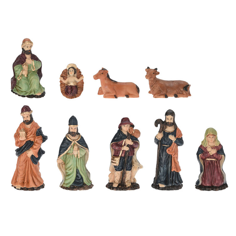 Julekrybbe Sett Figurer 6x10cm 9 Figurer