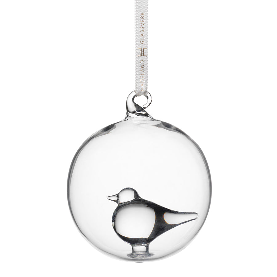 Hadeland Glassverk Julekule Isfugl 8 cm  Klar