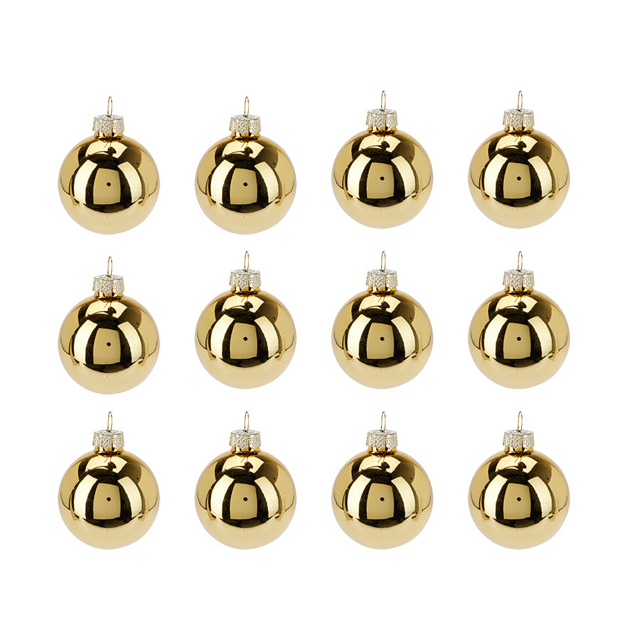 Børscompagniet Julekuler Glass Gull 50mm 12pk