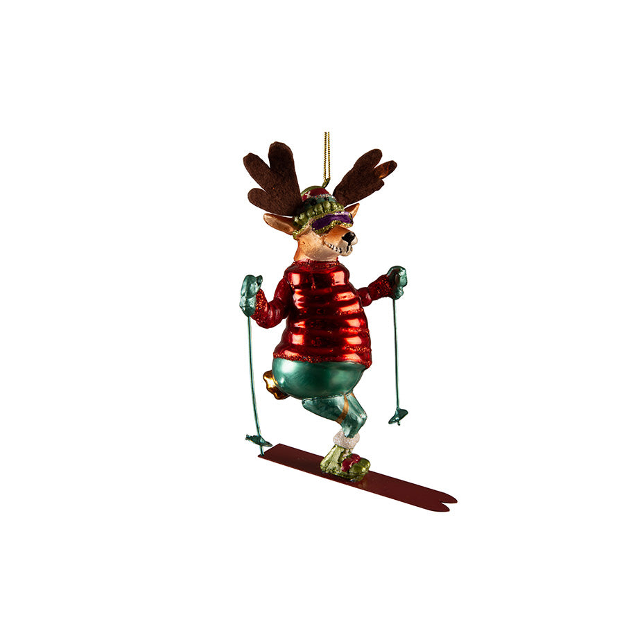 Juletrepynt Elg m/Ski 15 cm