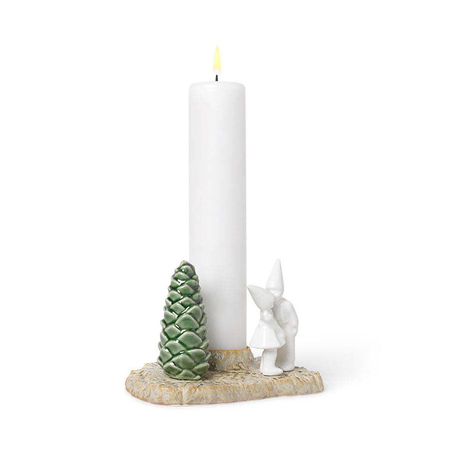 Kähler Christmas Tales Julekyss Lysestake 11,5cm