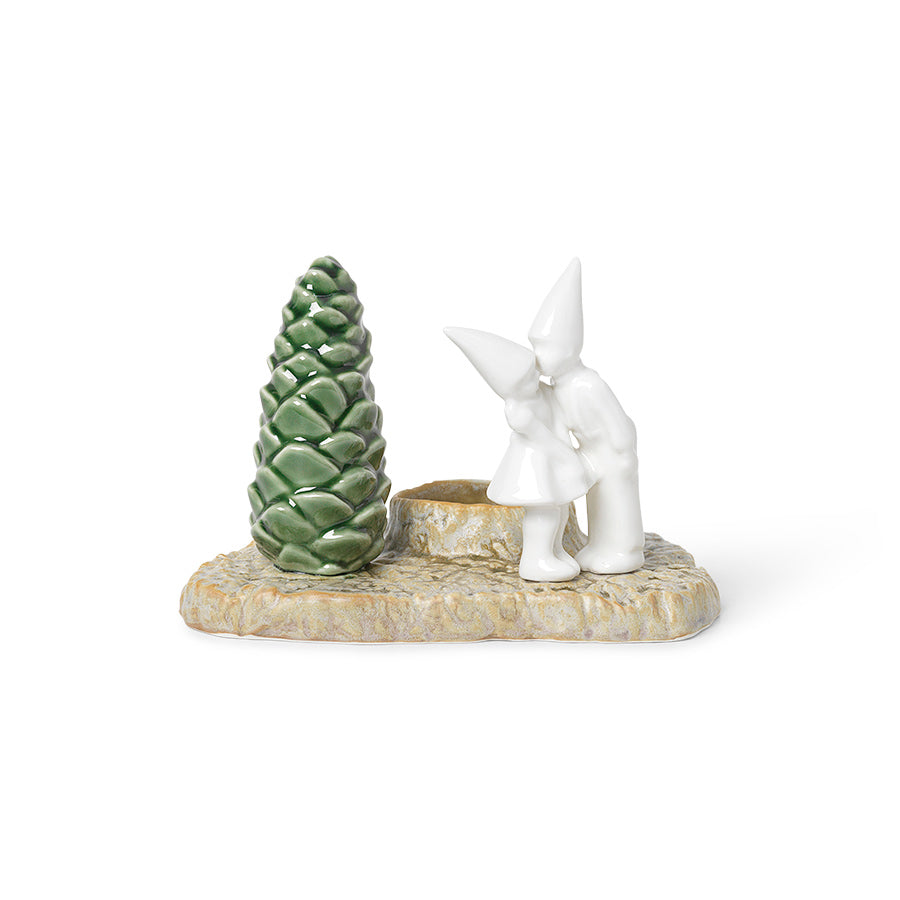 Kähler Christmas Tales Julekyss Lysestake 11,5cm